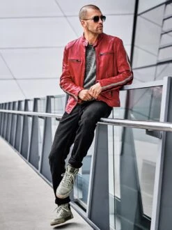 Scuderia-Lederjacke -Kleidung Verkauf EC24 6303 DD 1