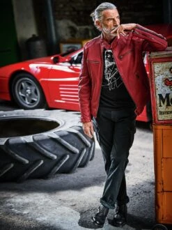 Scuderia-Lederjacke -Kleidung Verkauf EC24 6303 DF 1