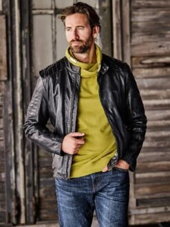 Regelbruch-Lederjacke -Kleidung Verkauf EC24 7252 DD