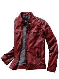 Die Rote Lederjacke -Kleidung Verkauf EC24 7654 FA 1